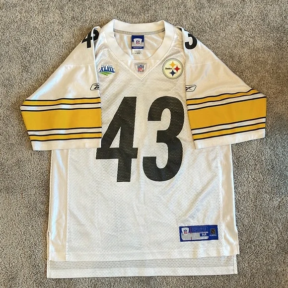 SOLD Troy Polamalu Reebok #43 NFL Players Pittsburgh Steelers Jersey / size M - Picture 3 of 6